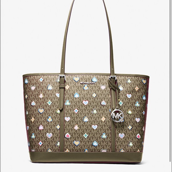 Michael Kors Handbags - Michael Kors Jet Set Large Printed Signature Logo Tote Shoulder Bag